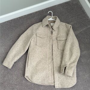 H&M Beige Wool-Blend Shacket